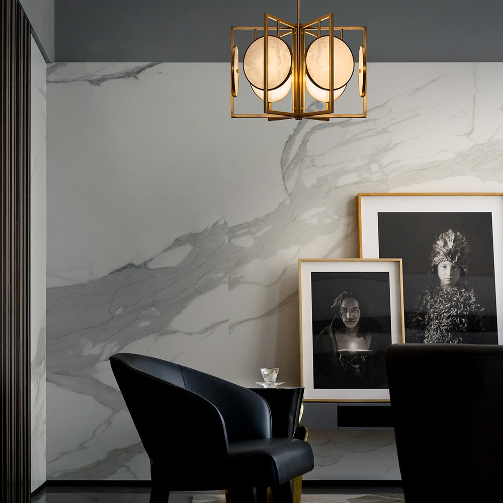 Marmol 6 Light Brass Pendant