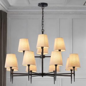Sheldon 12 Light Two-teir Chandelier