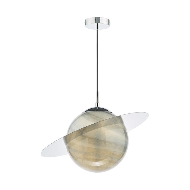 Planet Pendant Glass and Polished Chrome
