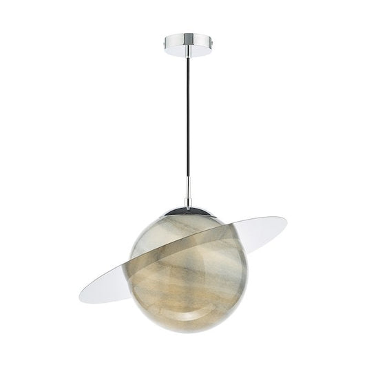 Planet Pendant Glass and Polished Chrome