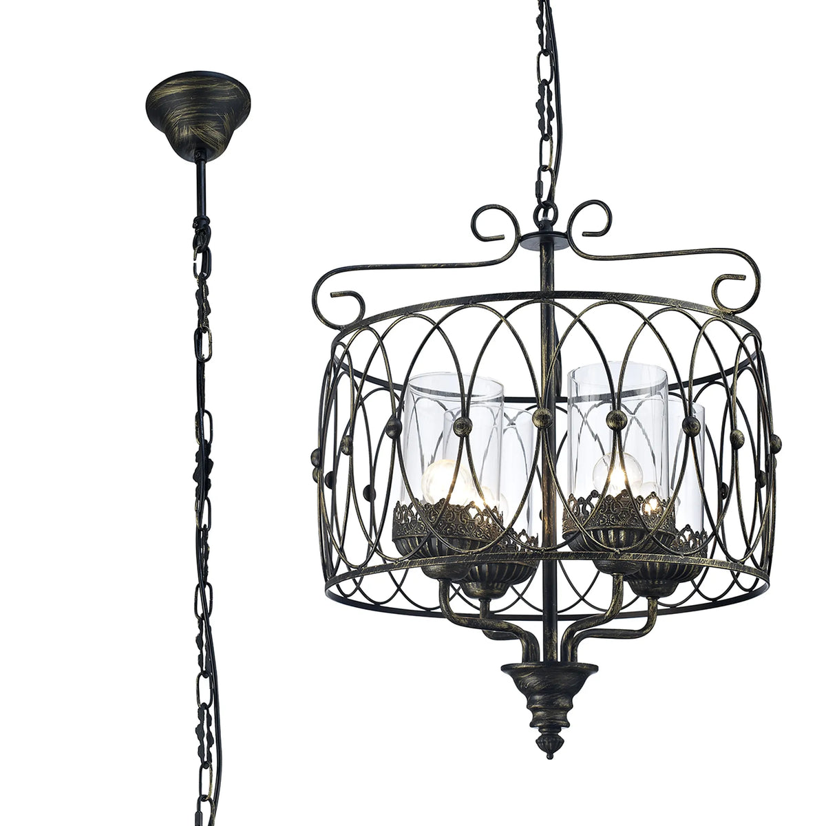 Malcolm 4 Light Pendant - Collection Only
