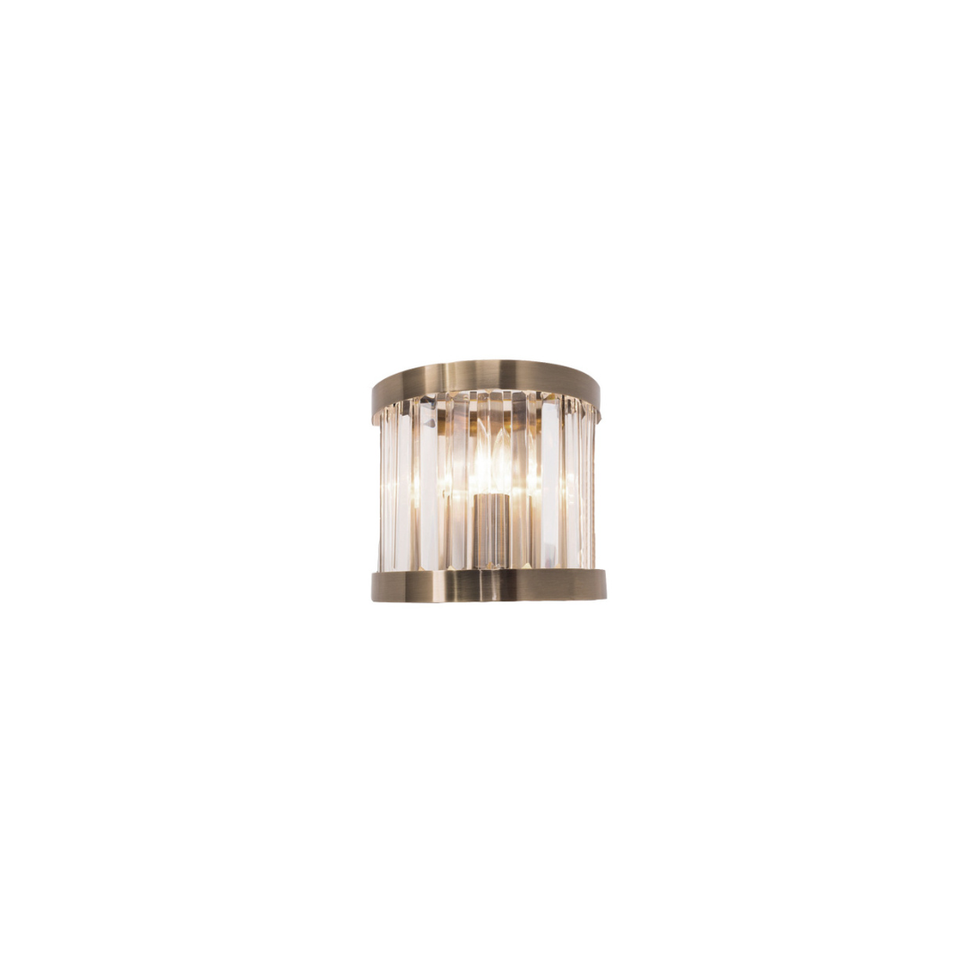Paris 1 Light Crystal Wall Light Antique Brass