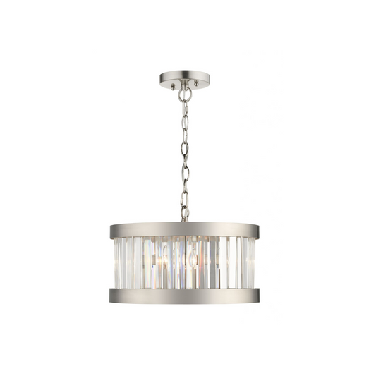 Paris 3 Light Crystal Pendant Satin Chrome