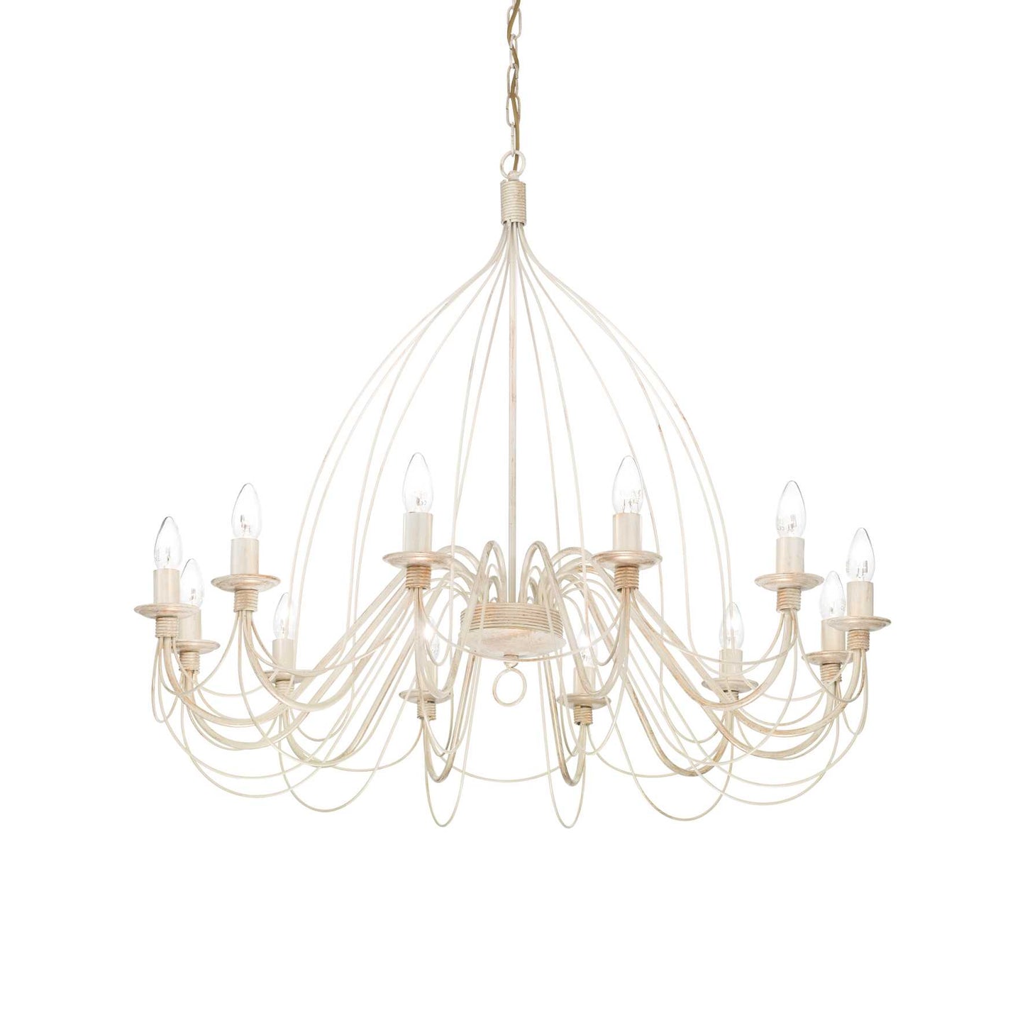 Corte Aged White 12 Light chandelier