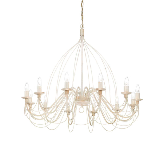 Corte Aged White 12 Light chandelier