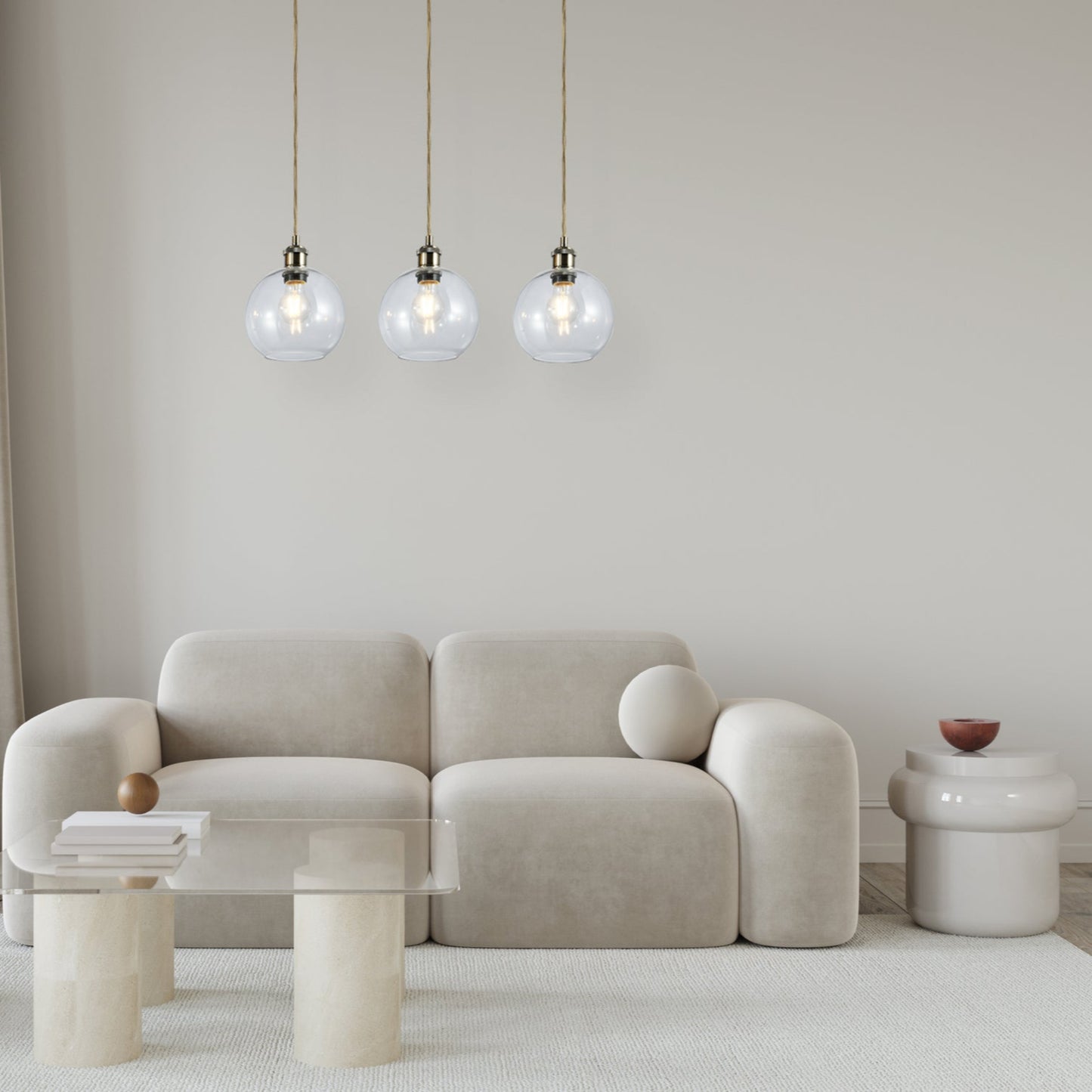 Lara 3 Light Bar Small Glass Ball Pendant