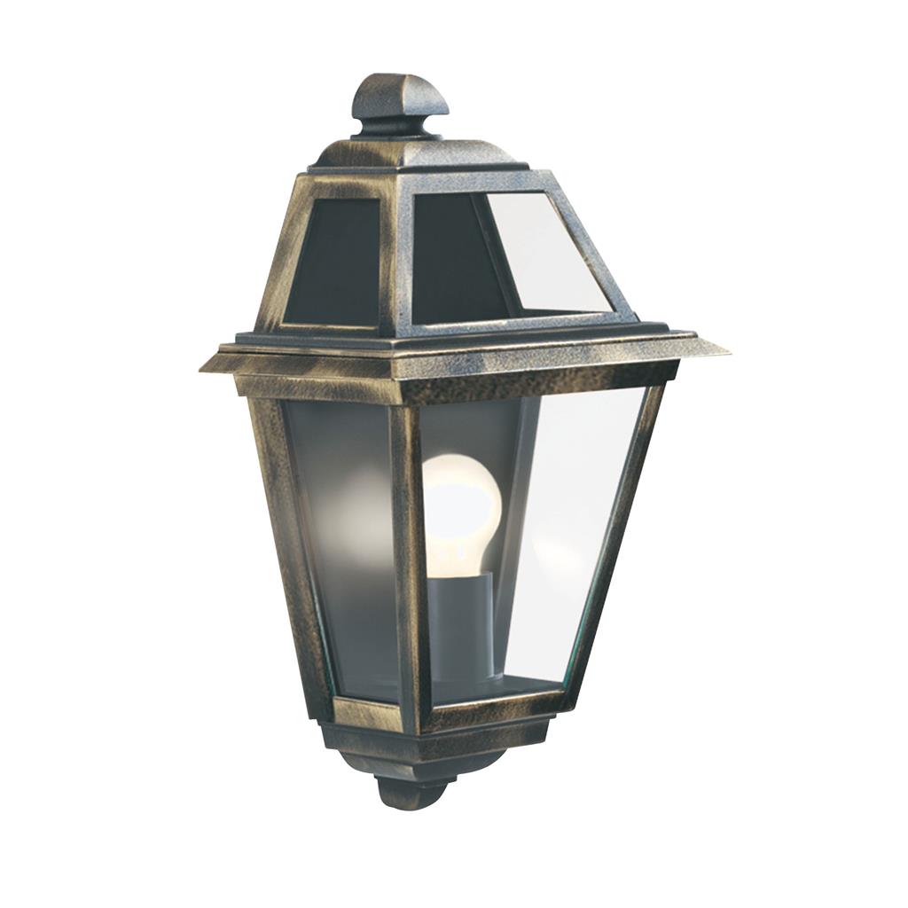 Orly Outdoor Flush Wall Light - Black Gold, Glass,