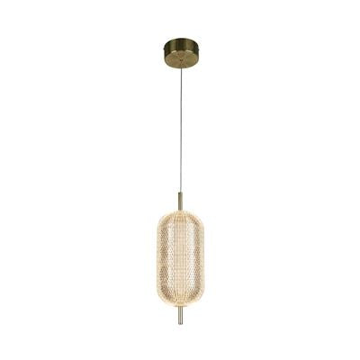 Pod LED Satin Brass And Acrylic Pendant Light