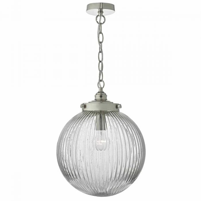 Tamera Single Light Ribbed Glass Pendant