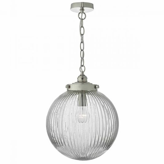 Tamera Single Light Ribbed Glass Pendant