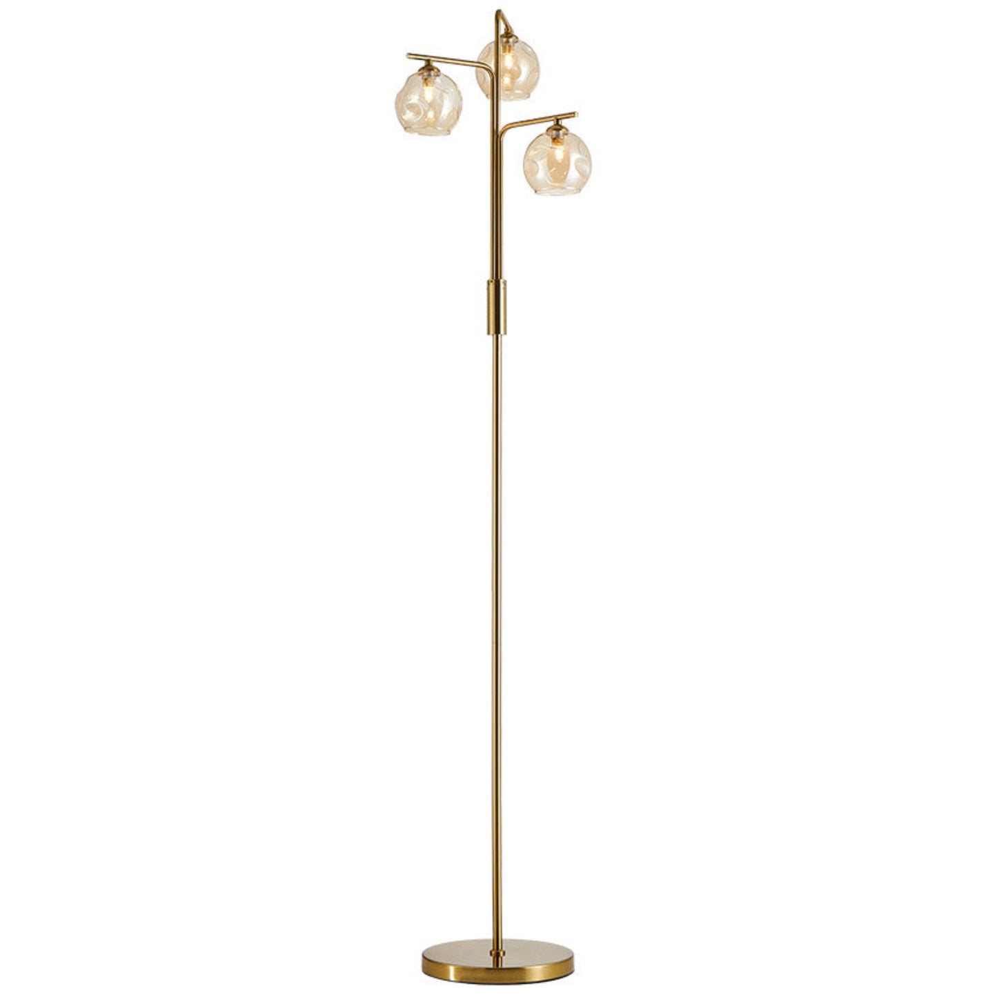 Geena Satin Brass 3 Light Floor Lamp