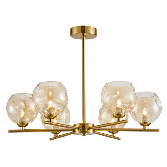 Geena Satin Brass 6 Light Ceiling Light