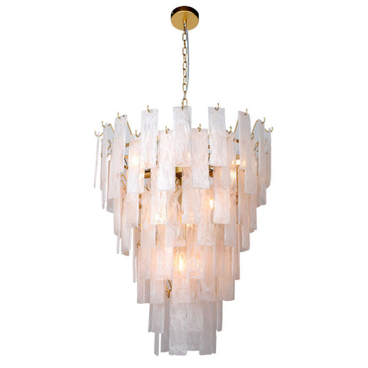 Gold 12 Light Glass Chandelier