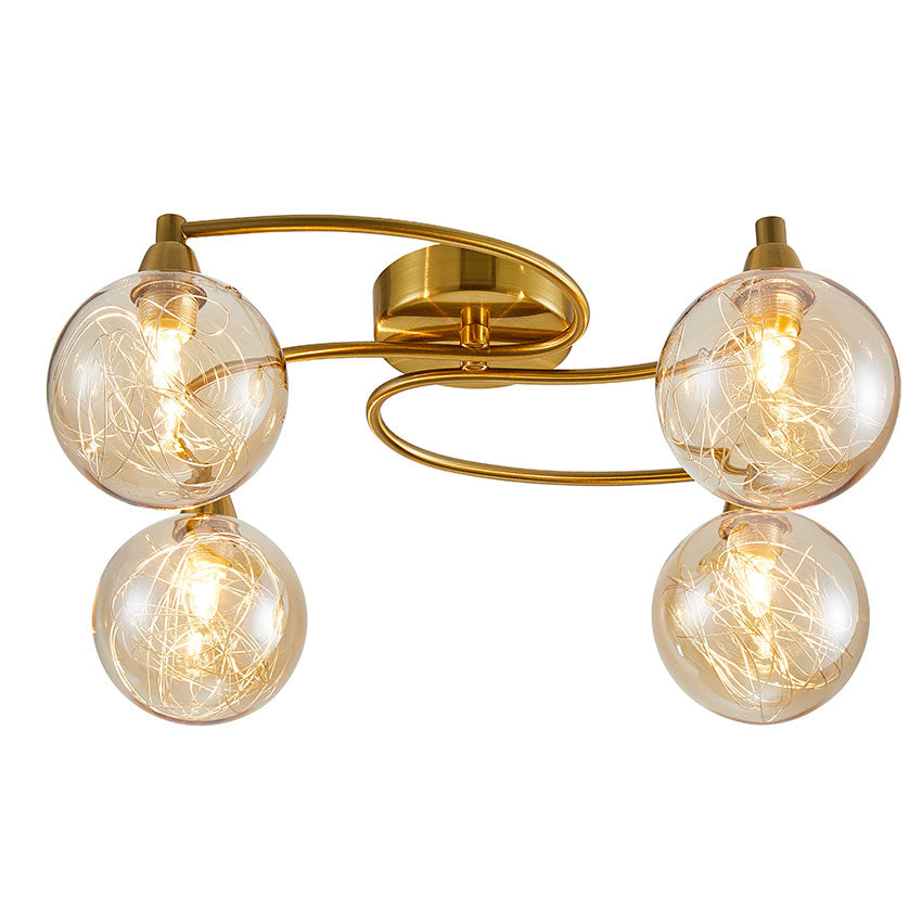 Benson 6 Light satin Brass Ceiling Light