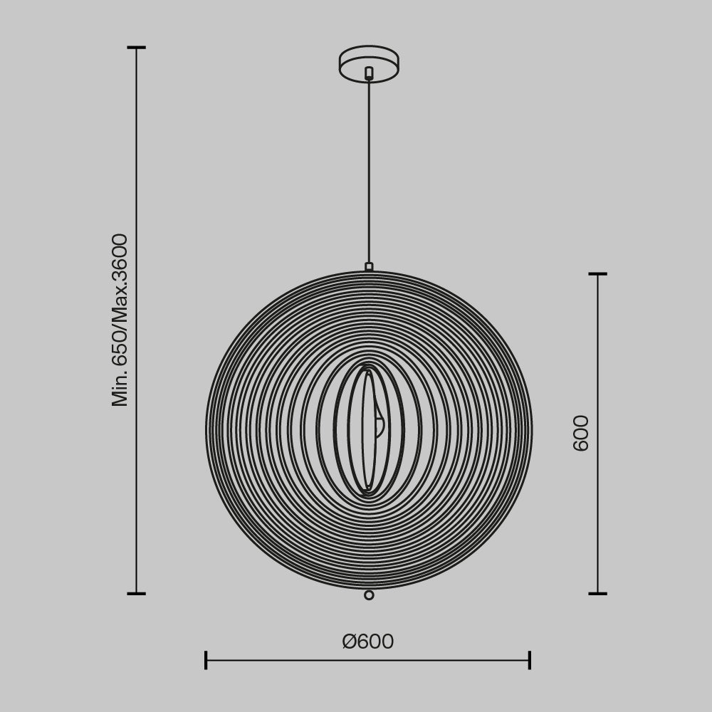 Roots 1 Light Pendant  - Outer ring missing