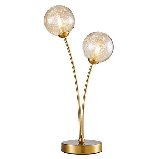Benson Satin Brass 2 Light Table Lamp