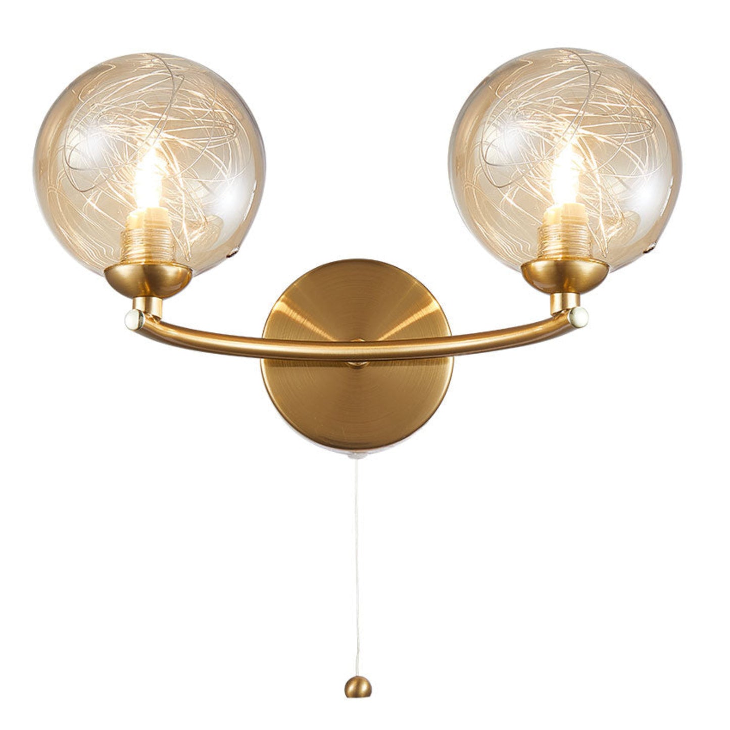 Benson 2 light Satin Brass Wall Light