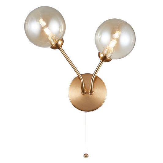 Nessa Matt Brass 2 Light Wall Light
