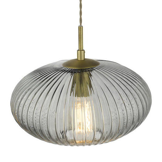 Edmonton 1 Light Smoked Glass Pendant