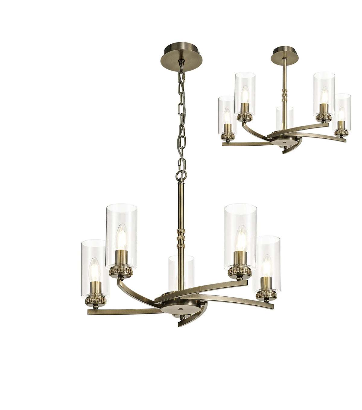 Darla 5 Light Antique Brass - Collection Only