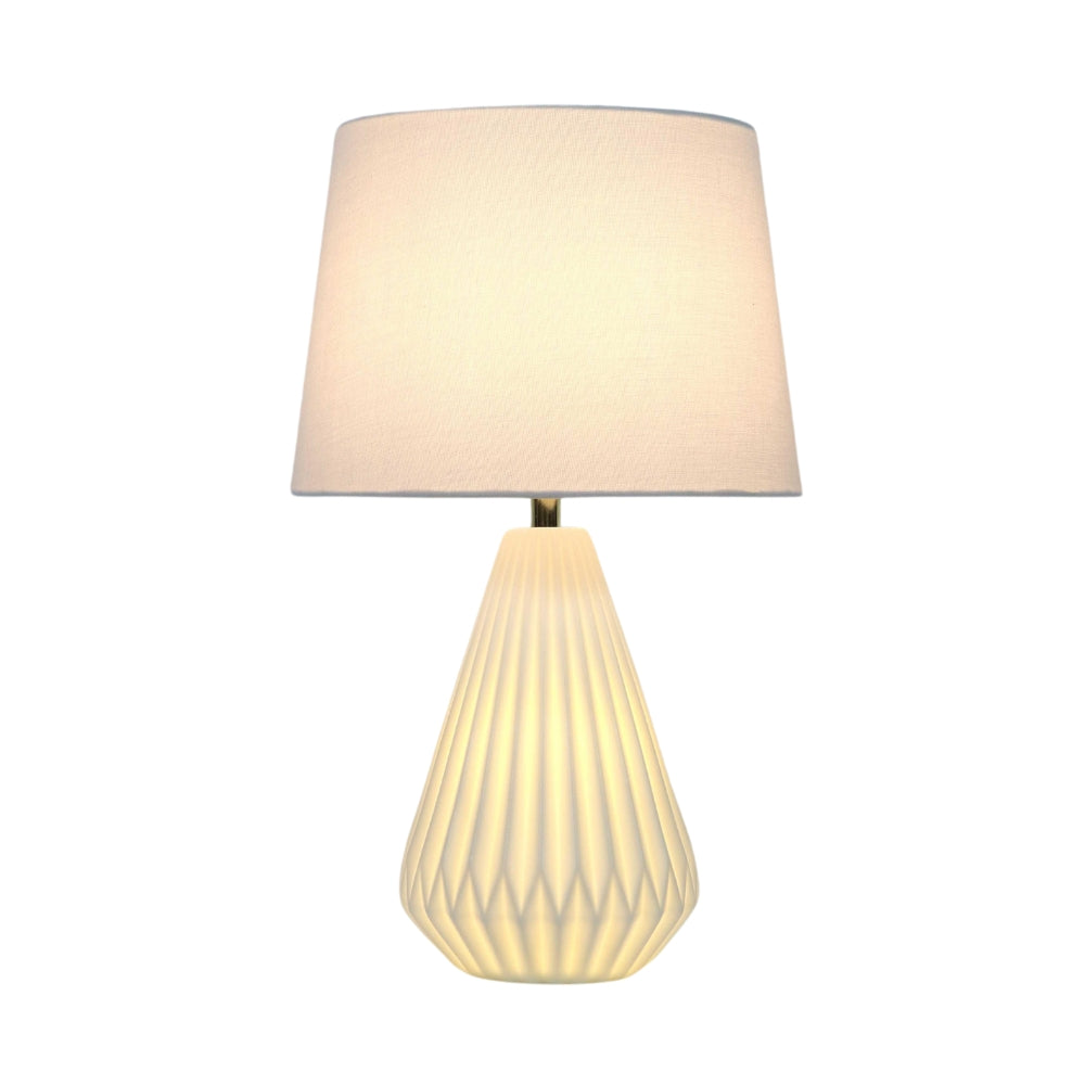 Fallamhan 2 Light Table Lamp Pearl White