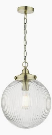 Tamera Single Light Ribbed Glass Pendant