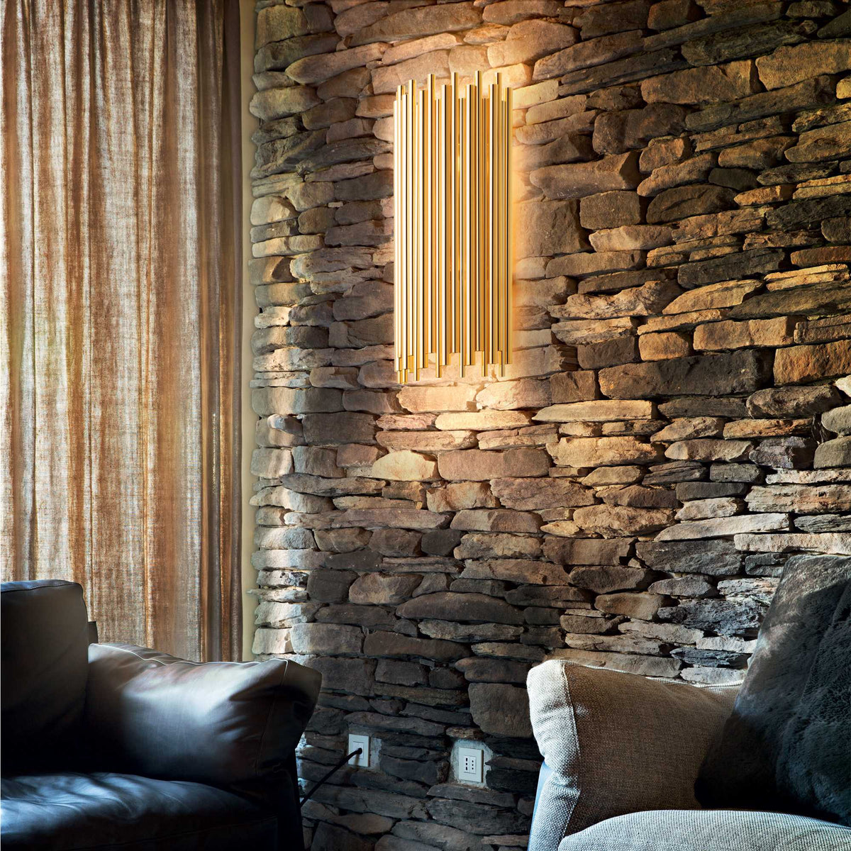 Pane Gold Wall Light - Collection Only