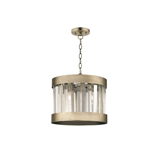 Paris 1 Light Crystal Pendant Antique Brass