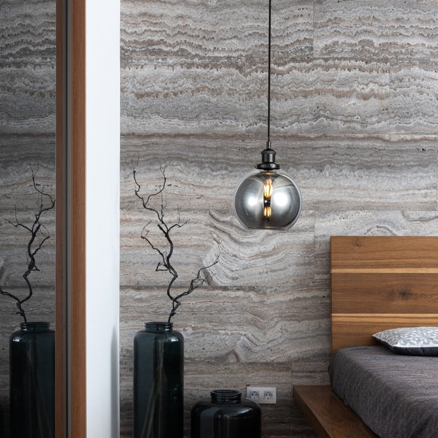 Lara Small Smoked Glass Pendant