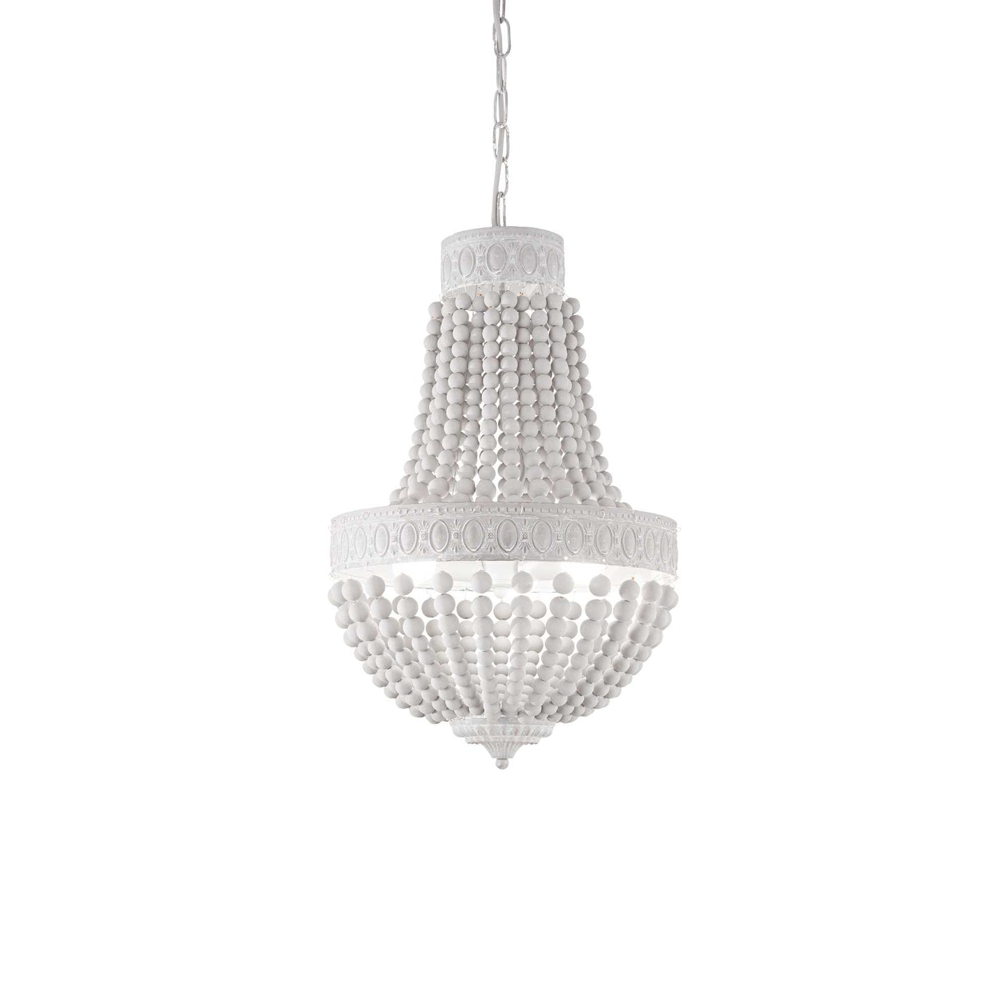 Oscar White Wood 5 Light Chandelier