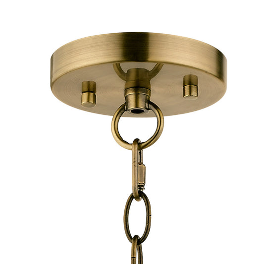 Paris 1 Light Crystal Pendant Antique Brass